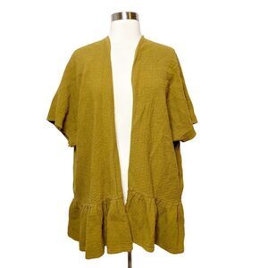 Do Everything In Love Mustard Yellow Open Front Cardigan